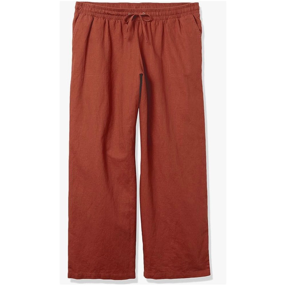 Market & Spruce Linen Straight Pull On Ankle Pants Size 2X Burnt Orange